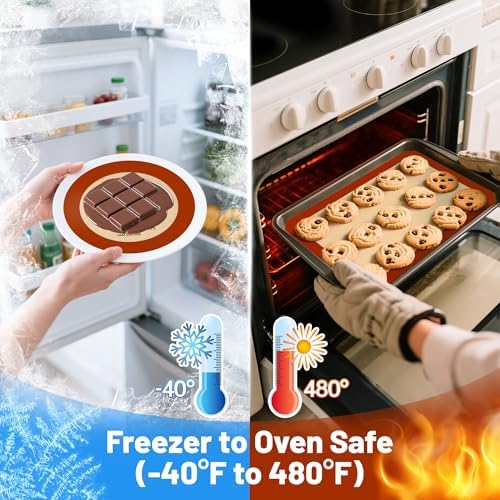 Silicone Baking Mat Set, 5-Piece, Round & Square