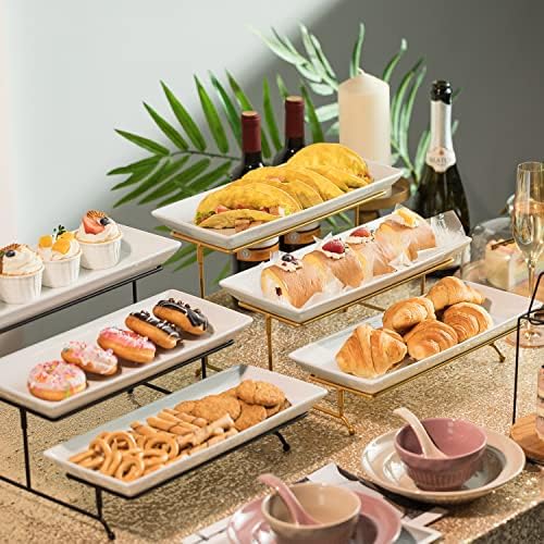 Gomakren 3 Tier Serving Stand, 14 Inch White Serving Platter with