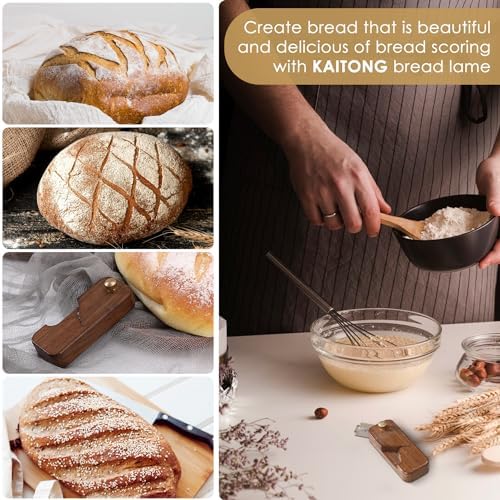 KAITONG Premium Magnetic Bread Lame Dough Scoring Tool, Wooden Hand