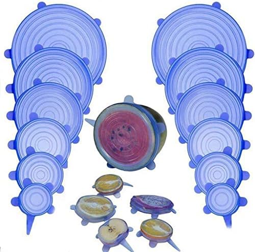 Reusable Silicone Stretch Lids, 6pcs, Blue