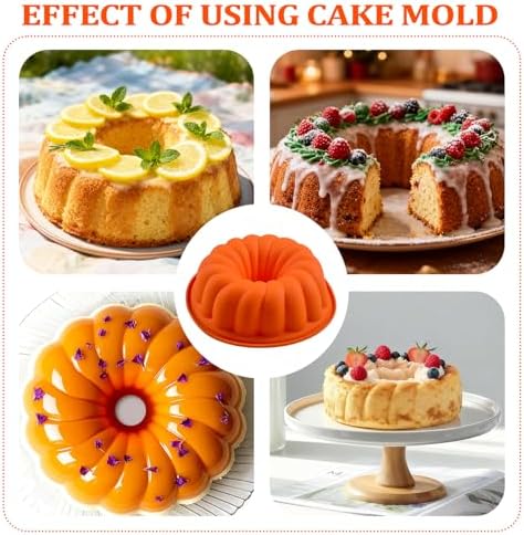 Pure Vie 9.5" Leak-proof Nonstick Silicone Cake Mold Bundt Cake Pan
