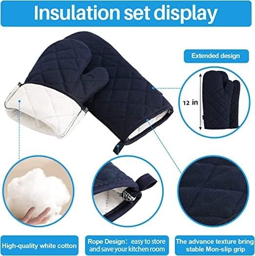 Oven Mitts and Pot Holders 4 pcs Set, High Heat Resistant 500 Degree Extra - Image 3