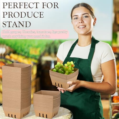 Watersay 50 Pack Pint Berry Basket Cardboard Containers Strawberry