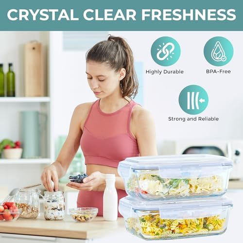 Razab 4-Piece 52 Oz Glass Food Storage Container Set