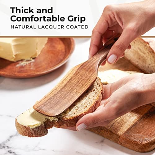 Teak Spurtle Set of 5, Wooden Spurtle Spatula Kitchen Tools for