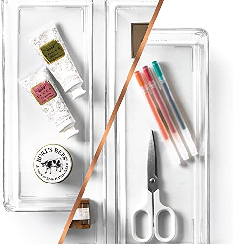 BINO | Oblong Plastic Drawer Organizer Bin, 2-Pack | THE ARTISAN
