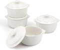 4-Pack Ceramic Mini Cocotte Set, 10 Oz Stoneware Casserole Dishes by Krokori