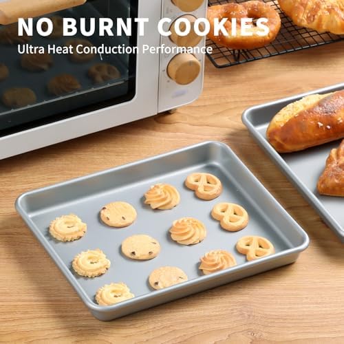 2-PACK Toaster Oven Pan, Carbon Steel Compact Toaster Oven Tray