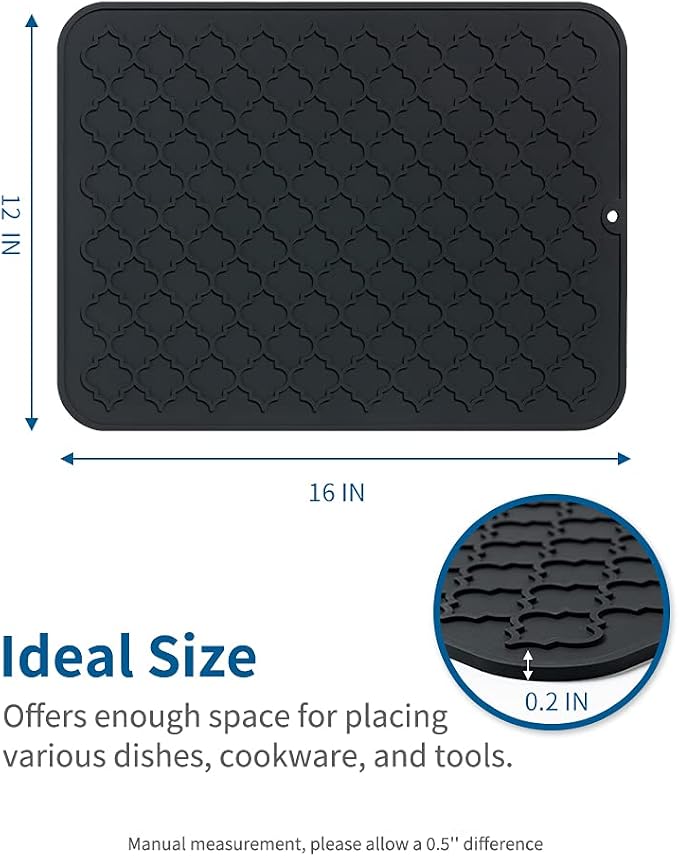 AMOAMI-Dish Drying Mats for Kitchen Counter-Silicone Dish Drying Mat-Kitchen - Image 6