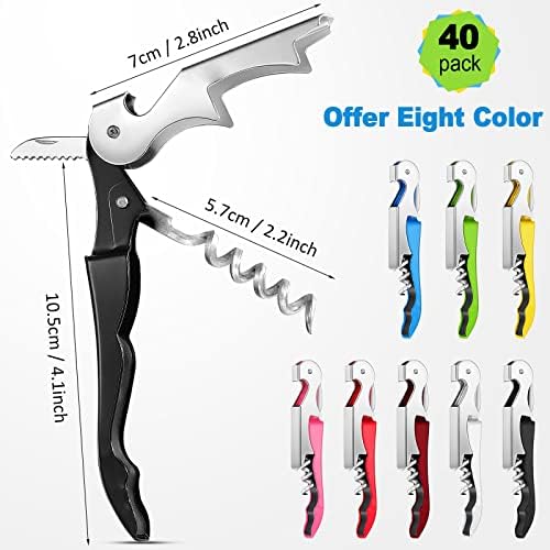 Honoson 40 Pieces Wine Opener Bulk Corkscrew Bottle Wine Key, Fresh