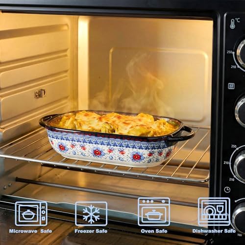 Ceramic Casserole Baking Dish Set of 2, 0.8QT / 2QT
