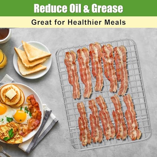 Homikit Stainless Steel Cooling Rack Set for Quarter Sheet Pan, 12x9