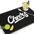 Cheers Bar Mat - 18"x12" Rubber Bar Mat for Home Bar, Wet Bar &