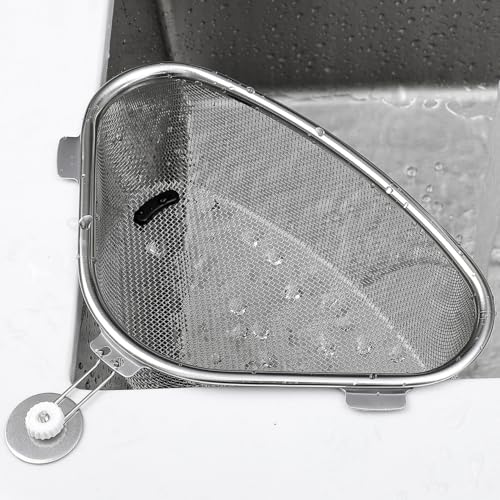 Baluue Triangle Corner Sink Strainer Sink Draining Basket with