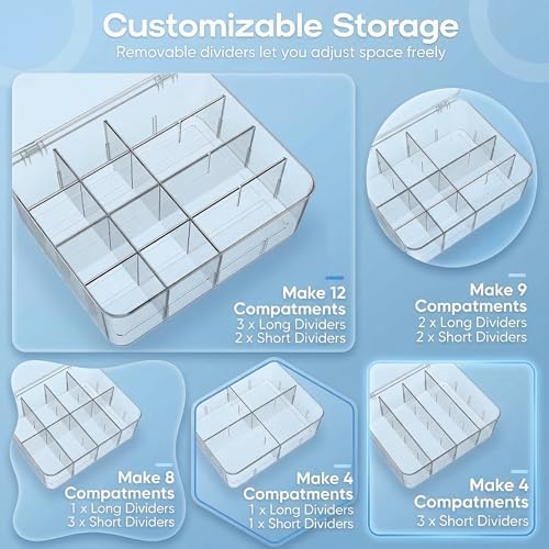 Tea Bags Organizer With Lid: Clear Tea Box For Tea Organizers And