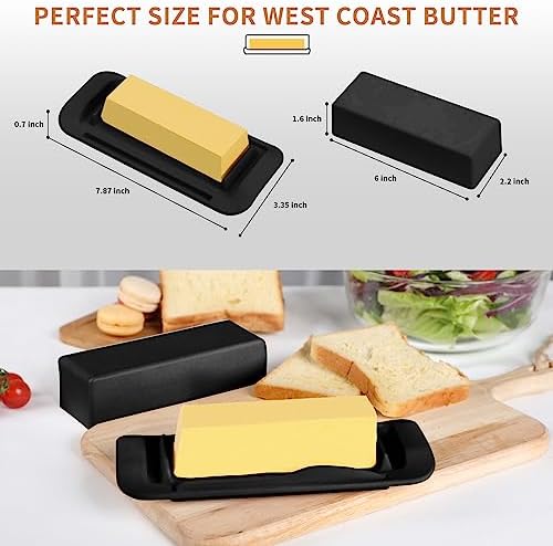 Bamboo Butter Dish with Lid and Knife,Small Butter Keeper for One