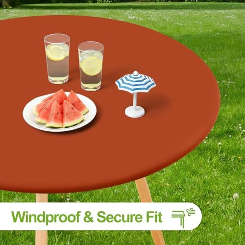 Smiry Round Spandex Tablecloth, Fitted Table Cover for 36"-44" Tables