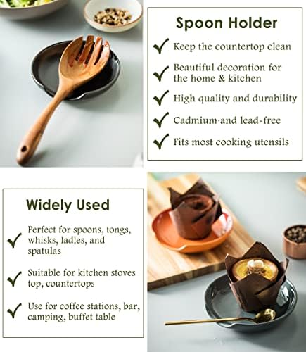 LYEOBOH Spoon Rest for Stove Top, Large Kitchen Spoon Holder, 5 Inch