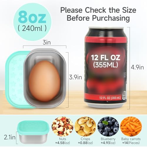 SOPHICO 8oz Kids Snack Containers with Silicone Lid, 1 Cup for School
