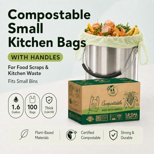 UNNI 1.6 Gallon Compostable Bags, 200 Count