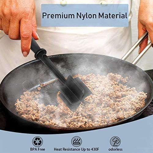 Meat Chopper, 5 Curve Blades Ground Beef Masher, Heat Resistant Meat Masher Tool - Image 3