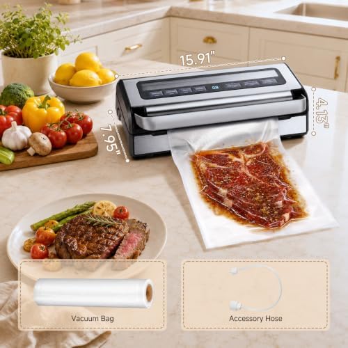 AAOBOSI 95kPa Vacuum Sealer for Meats, Liquids, Sous Vide & Meal Prep