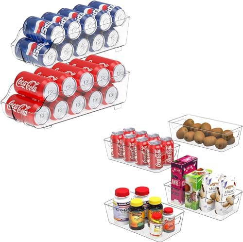 Simple Houseware 6 Pcs Bundle - Soda Can Organizer (14 x 6) & Freezer