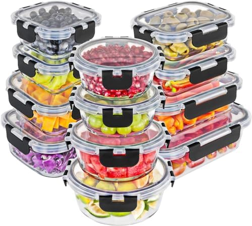 Magic Mill 24-Piece Borosilicate Glass Food Storage Set