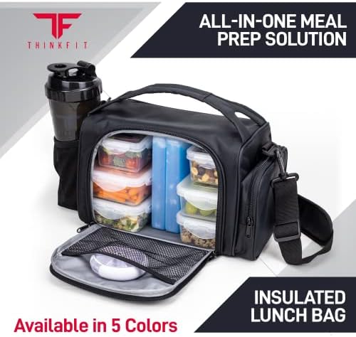 ThinkFit Meal Prep Lunch Box, 6 Containers, 2 Ice Packs