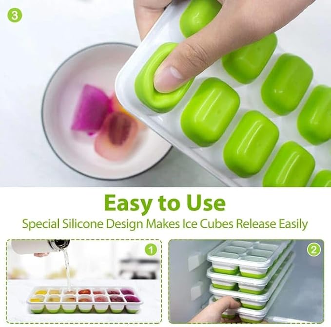 Durable Silicone Ice Cube Tray Set – Versatile Ice Tray, Stackable Ice Trays - Image 2