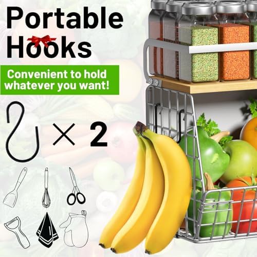 Magnetic Shelf for Fridge with Wood Lid, Fruit Potato and Onion