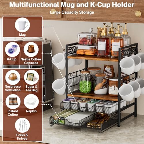 Plaviya Coffee Bar Organizer Coffee Station K Cup Holder for
