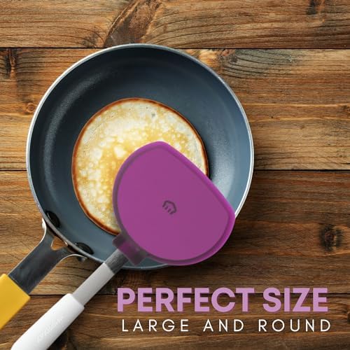 Wide Pancake Spatula Flipper, Silicone Turner for Griddle & Nonstick