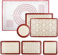 Non-stick Silicone Baking Mat Set of 7, Red