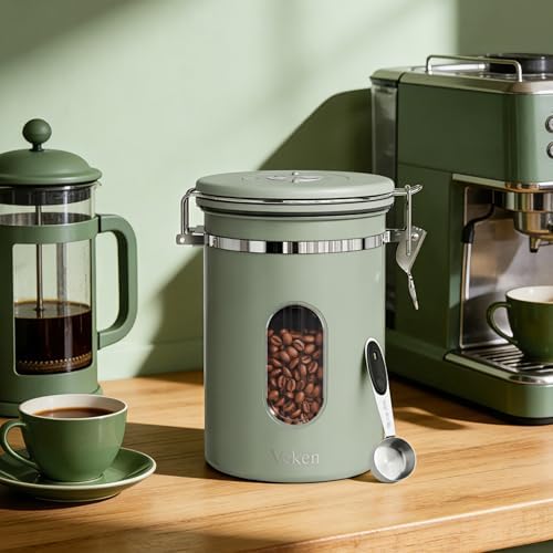 Veken Coffee Canister, Stainless Steel, 22OZ
