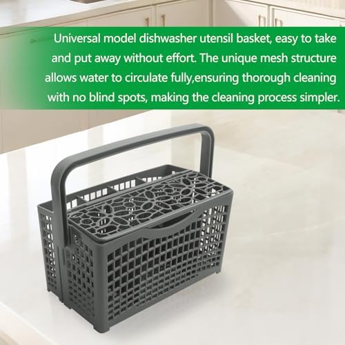 Universal Dishwasher Silverware Cutlery Basket, 2 in 1 Detachable Gray