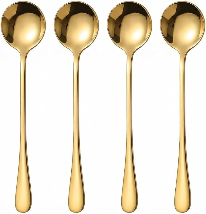 Espresso Spoons Long Handle, Round Tip Demitasse Spoon by CiiVii