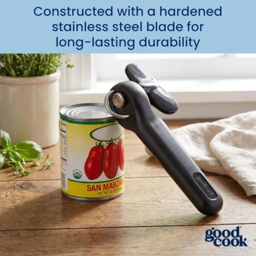 GoodCook Safe-Cut Can Opener with Easy Turn Knob, Black