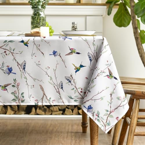Horaldaily Spring Summer Tablecloth 60 x 84 Inch Rectangular Birds