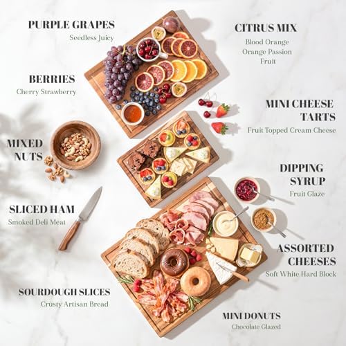 Cutting Boards for Kitchen with Wood Storage Stand Chopping Board