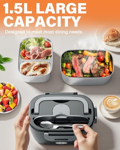 Geveniss Electric Lunch Box for Men, Women & Adults - 80W Fast Heating