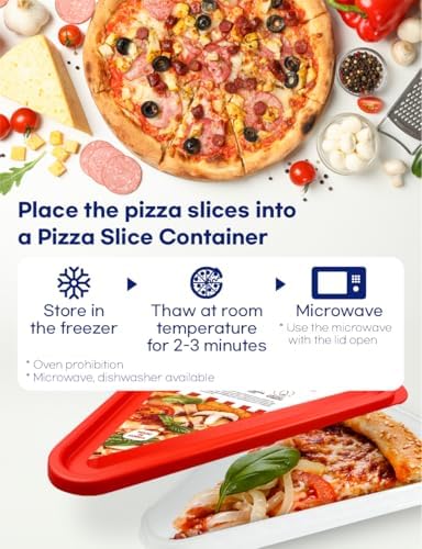 Pizza Slice Container, Tray and Saver, BPA Free 4 Pack No more soggy