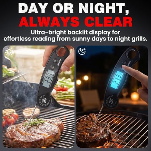 Digital Meat Thermometer, 1 Sec Instant Read, Waterproof