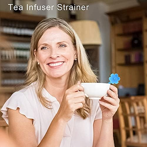 4 Pack Silicone Tea Strainers for Tea Leaves, Flower, 4 Colors
