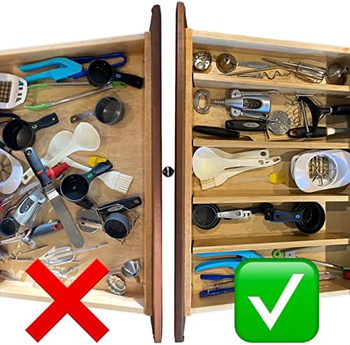 Bamboo Drawer Dividers Organizers 18-21.75 IN - Kitchen Drawer