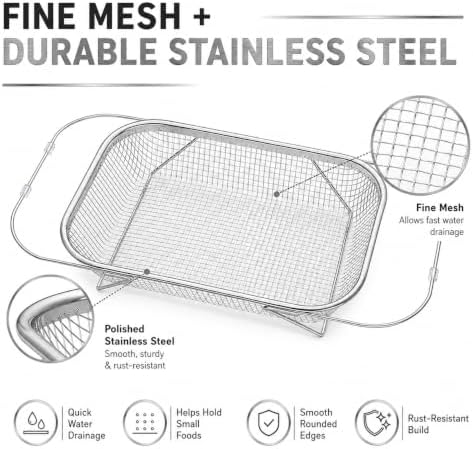 Stainless Steel Telescopic Drainer Basket, Expandable Sink Colander,M