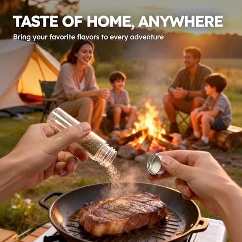 Portable Travel Camping Spice Kit, 12 Jars with EVA Bag, Funnel &
