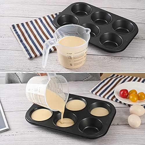 Plastic Measuring Cup,3 Pack 4/2/1 Cup Clear Measuring Cups,Stackable
