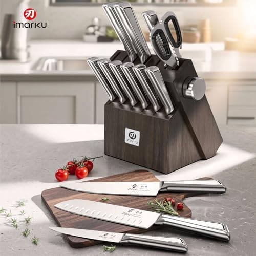 imarku 14-Piece Stainless Steel Kitchen Knife Set
