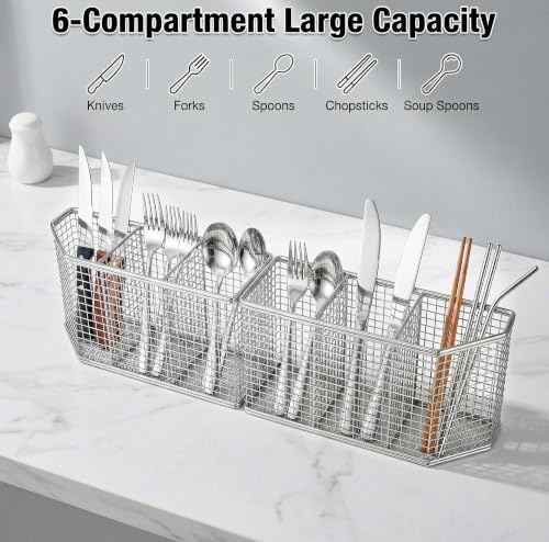 2-Piece Dishwasher Basket for Silverware, 304 Stainless Steel